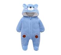 Achimlt Pagliaccetto Neonato Invernale Cotone Orsetto Set in Pile, Bambino Tutine Neonato 0 3 Mesi Femmina Unisex, Comodo e Caldo Pigiama Neonato Manica Lunga Abiti Regalo Ragazze 0-12 Mesi