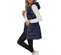 Achimlt Piumino Smanicato Donna Cappotto Invernale, Lungo Imbottito Piumino Donna con Zip Frontale e Tasche Funzionali, Caldo Giubbotto Senza Maniche Gilet per Autunno Inverno (Marina Militare, M)
