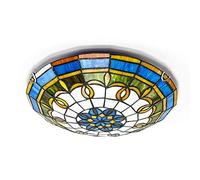 ACHNC Lampada Da Soffitto Retrò Tiffany,E27 Rotonda Plafoniera Cucina Con Paralume Colorato Incasso Soffitto Lamp Vintage Per Soggiorno Camera Da Letto Bagno Bar Corridoio Illuminazione,40CM