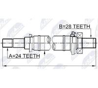 Achsawelle Con Cuscinetto Intermedio Per Mazda 3 2003-2009