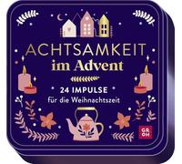 Achtsamkeit im Advent: 24 Impulse für die Weihnachtszeit | Adventskalender in hochwertiger Metalldose | 24 Kärtchen mit Inspirationen und einfachen Anregungen zum Innehalten