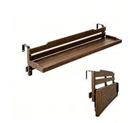 ACHZYFT Mensola Regolabile Sospesa Per Piante Da Balcone, Supporto Per Piante Pieghevole In Legno Con Staffa Metallica, Mensola Galleggiante Per Ringhiera Larga 3-11cm(Brown,60cm)