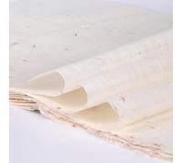Acidea Carta naturale per gelso, 50 fogli, 30 x 40 cm, texture in fibra naturale, petali rossi inclusi, carta di riso in fibra naturale, stile cinese,