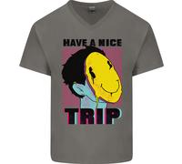 Acido Buon Viaggio Droga LSD Trippy Maglietta Cotone A V