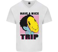 Acido Buon Viaggio Droga LSD Trippy Maglietta Cotone A V