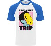 Acido Buon Viaggio Droga LSD Trippy Maglietta S/S Baseball Uomo