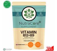 Acido Folico 400mcg+Vitamina B12 5000mcg Capsules-Tiredness & Fatigue-Vegan Caps
