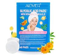 Acido Glicolico Pads 40Pcs, Spazzola Acida In Pad, Acido Glicolico 20% Pads Resurfacing, Con Vitamine B3, B5, C, E E Collagene, Esfolia La Pelle Superficiale, Per Una Pelle Liscia E Luminosa