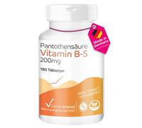Acido pantotenico vitamina B5 200 mg - 180 compresse per 1/2 anno VEGAN Vitam...