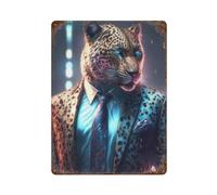 ACIFHGUE Poster con stampa leopardata Boss Decorazione da parete Art Metal Tin Poster Modern Bar Decorations40x30cm