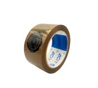 ACIT Nastro adesivo pacchi, Nastro adesivo marrone con sigillo di garanzia, Nastro imballaggio, Sigillo nero, per imballaggi e spedizioni, 66mt x 50mm (6 rotoli)