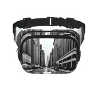 aCity Street - Marsupio quadrato a doppio strato con cinghia regolabile per attività all'aperto, nero, taglia unica, Nero , Taglia unica