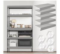 ACJSDGL 5 Pcs Wire Rack Covers for Pantry 28x18x2in Ready to Use,Faux Wood Shelf Covers for Wire Shelving,Rustic Closet Shelves Covering Toppers,for Pantry,Bathroom,Kitchen grey