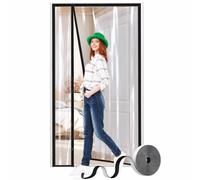 ACJSDGL Tenda Trasparente per Porta con Isolamento Termico W280xH200cm nero | Trasparente e luminosa, offre una barriera discreta senza creare l'effetto di una tenda completamente chiusa.