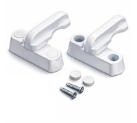 ACKKOR 2 Pezzi Blocca Finestre e Porte in PVC, Serrature di Sicurezza per Infissi e Serramenti, Robusto Dispositivo Anti-Intrusione Facile da Installare, Bianco