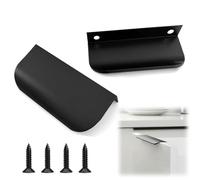 ACKKOR Confezione da 2 Maniglie per Cucina Nere, Maniglia a Scomparsa per Cassetti e Armadi, in Alluminio Profilo a L, 80mm Nero Opaco