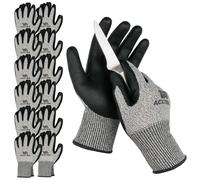 ACKTRA WG015 Level 5 Cut Resistant Construction Safety WORK GLOVES 12 pairs Foam Nitrile Coated High Tear Strength EN 388 PP