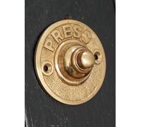 A ampanello in ottone massiccio con filo, stile steampunk, stile vittoriano edoardiano, campanello rotondo a pulsante (62 mm)