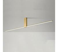 ACLBLK Plafoniera lineare da soffitto a Semi Incasso Nera 3000K 22W Plafoniera a LED Oro Lampada da soffitto Moderna Moderna a Tubo Lungo Lampada a Sospensione a soffitto a Barra per Soggiorno Camera