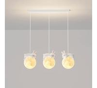 ACLBLK Simpatico Orso Lampada a Sospensione Con Stampa 3D Luna Globo Cartone Animato Coniglio Addormentato Lampadario Pianeta Lampada A Sospensione Camera Dei Bambini 3 Luci Lampada A Sospensione