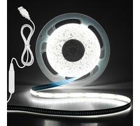 Aclorol Striscia LED COB Luce Bianco Freddo 4M Flessibile Retroilluminazione TV Dimmerabile con Dimmer 5V USB Striscia LED 320LEDs/M Luminosa per Armadio Cucina Specchio Guardaroba Scale Illuminazione