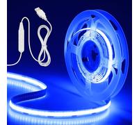 Aclorol USB COB LED Striscia 1,2m 5V Striscia Luminosa Dimmerabile Blu Ghiaccio LED Retroilluminazione TV 640 LED 8mm Larghezza COB Nastro Flessibile per Soffitto Camera da Letto Soggiorno TV Festa