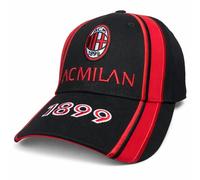 ACM 1899 Cappello AC Milan Ufficiale in Cotone Rosso/Nero con Scritta 1899 Modello Baseball con Visiera Curva e Regolabile - Prodotto con Licenza - 2023002