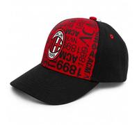 ACM 1899 Cappello AC Milan Ufficiale in Cotone Rosso/Nero con Scritte Modello Baseball con Visiera Curva e Regolabile - Prodotto con Licenza - 2023006