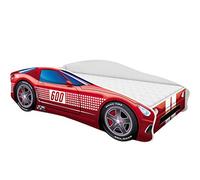ACMA Letto Auto Bambino 140x70 cm Modello 1 con Materasso e Rete a Doghe - Letto Junior Auto per Bambino, Letto Bambini Design Auto per Cameretta con Sponda di Sicurezza