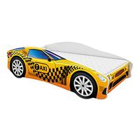 ACMA Letto Auto Bambino 160x80 cm Modello 10 con Materasso e Rete a Doghe - Letto Junior Auto per Bambino, Letto Bambini Design Auto per Cameretta con Sponda di Sicurezza