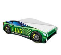 ACMA Letto Auto Bambino 160x80 cm Modello 5 con Materasso e Rete a Doghe - Letto Junior Auto per Bambino, Letto Bambini Design Auto per Cameretta con Sponda di Sicurezza