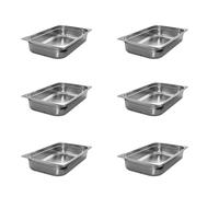 AcMax 6 contenitori GN 1/1 Gastronorm, in acciaio inox, 16 litri, profondità 100 mm