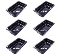 AcMax 6 contenitori GN 1/4 per gas GN, 1,8 litri, profondità 65 mm, in plastica, colore nero