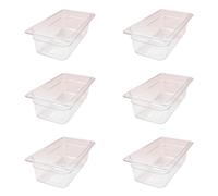 AcMax 6 contenitori per gas GN 1/3 in plastica, 4 litri, profondità 100 mm, Gastronorm