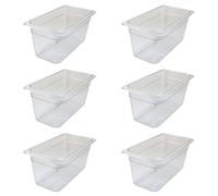 AcMax 6 contenitori per gas GN 1/3 in plastica, 5,7 litri, profondità 150 mm, Gastronorm