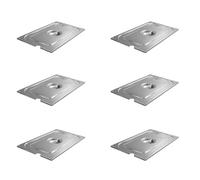 AcMax 6 pezzi GN 1/1 copertura con rientranza - coperchio contenitore contenitore contenitore GN in acciaio inox