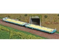 ACME 45087 Carro Laadgrs a 2 elementi, I-MIR, livrea verde XMPR, sponde allumini