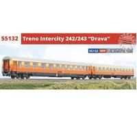 ACME 55132 set di 2 carrozze JZ IC Venezia-Budapest "Drava" in scala H0 1:87