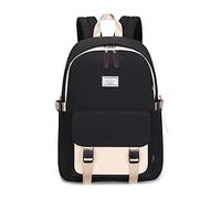 Acmebon Zaino per ragazza adolescenti, borsa casual da donna per la scuola Nero con Kaki