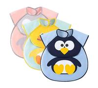 ACMEDE Bavaglino con Maniche Corte Impermeabile per Bambini, 3 Pezzi Bavaglini per Allattamento, Bavaglino Neonato Lavabile, Set Bavaglini Pappa Svezzamento Grembiule per Mangiare e Giocare