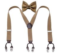 ACMEDE Bretelle da uomo larghe 6 clip Brace Men Y Back Sospensioni regolabili elastiche e durevoli Bretelle vintage elastiche con papillon abbinate da uomo 3,5 cm, Stile M, 3.5*110cm/1.4*43.3"