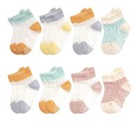 ACMEDE Calzini Estivi per Bambini 8 Paia, Calzini Antiscivolo Cotone Morbido Traspirante Calze Colorati Neonato Neonata Carino Calze Ragazze Calzini Colorato per 0-7 Anni Neonato/Ragazza (3-5 anni)