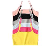 ACMEDE Confezione da 8 Reggiseno da Allenamento per Ragazze 4-16 Anni Reggiseni Sportivi in Cotone Top Corto da Bambina Traspirante Reggiseno Sportivo Canottiera Reggiseno Senza Ferretto