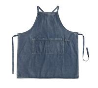 ACMEDE Denim Grembiule Cucina con Tasche Unisex Blu Lavoro Grembiule Cuoco di Jeans per Uomo Donna per Cucinare Barbecue Coffee Bar Trattoria Cameriere Grembiule Senza Maniche, 76x85 cm (Blu scuro)