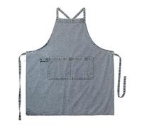 ACMEDE Denim Grembiule Cucina con Tasche Unisex Blu Lavoro Grembiule Cuoco di Jeans per Uomo Donna per Cucinare Barbecue Coffee Bar Trattoria Cameriere Grembiule Senza Maniche, 76x85 cm (Azzurro)