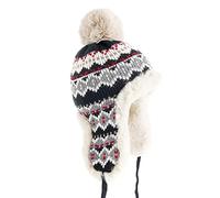 ACMEDE Donna Cappello da Inverno Foderato in Pile, Invernale Berretto Lavorato a Maglia con Pompon da Sci per Donne, Caldo Cappello Invernale con Paraorecchie in Maglia, in Finta Pelliccia (Nero)
