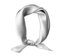 ACMEDE Foulard Quadrato Sciarpa in Pura Seta da Donna Uomo Sciarpe 100% Seta di Gelso Bandane Leggere per Capelli da Donna Testa Collo Decorazione Copricapo Sciarpa, 55 x 55 cm (Grigio)