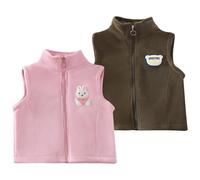 ACMEDE Gilet in Pile per Bambina Giacca Traspirante Senza Maniche per Bambina Gilet Invernale per Bambino Cappotto Semplici da Esterno per Bambini Piccoli con Zip 1-11 Anni