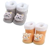 ACMEDE Stivaletti Caldi da Neonata Neonato 6-18 Mesi Stivaletti Invernali Scarpe Antiscivolo Suola Morbido Carino Bimba Scarpe Primi Passi da Inverno Regalo per Primo Compleanno di Natale