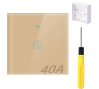 Acmerota 8000W Interruttore intelligente Per Scaldabagno Elettrico Murale ad Accumolo Timer intelligente per scaldacqua a immersione 40A Timer per scaldacqua Compatibile con l'app Smart Life (oro)